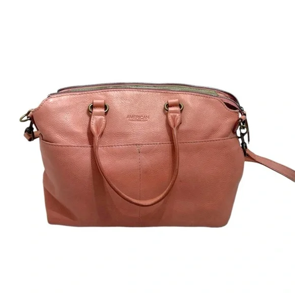 American Leather Co. Carrie Dome Satchel Handbag Purse “Desert Rose” Color - Picture 2 of 12